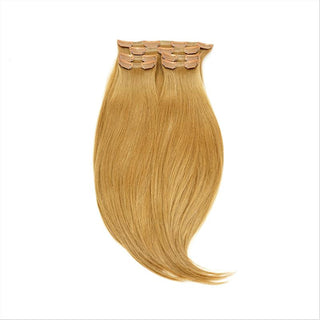 Flat Clip-In 14" Hair Extensions Color 29 Light Ash Brown / Pale Golden Blonde Blend