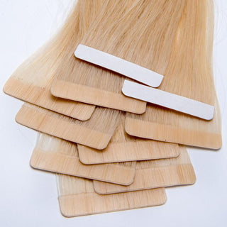 S-Tape 22" Straight Tape-in Hair Extensions Color T2616 Natural Black / Medium Golden Brown / Pale Ginger Blonde