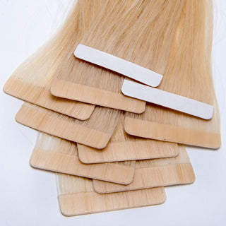 S-Tape 18" Bodywave Tape-in Hair Extensions Color 32 Light Strawberry Blonde / Golden Blonde Blend